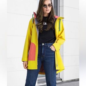 Blaest Yellow and Orange Women's rain Jacket XL